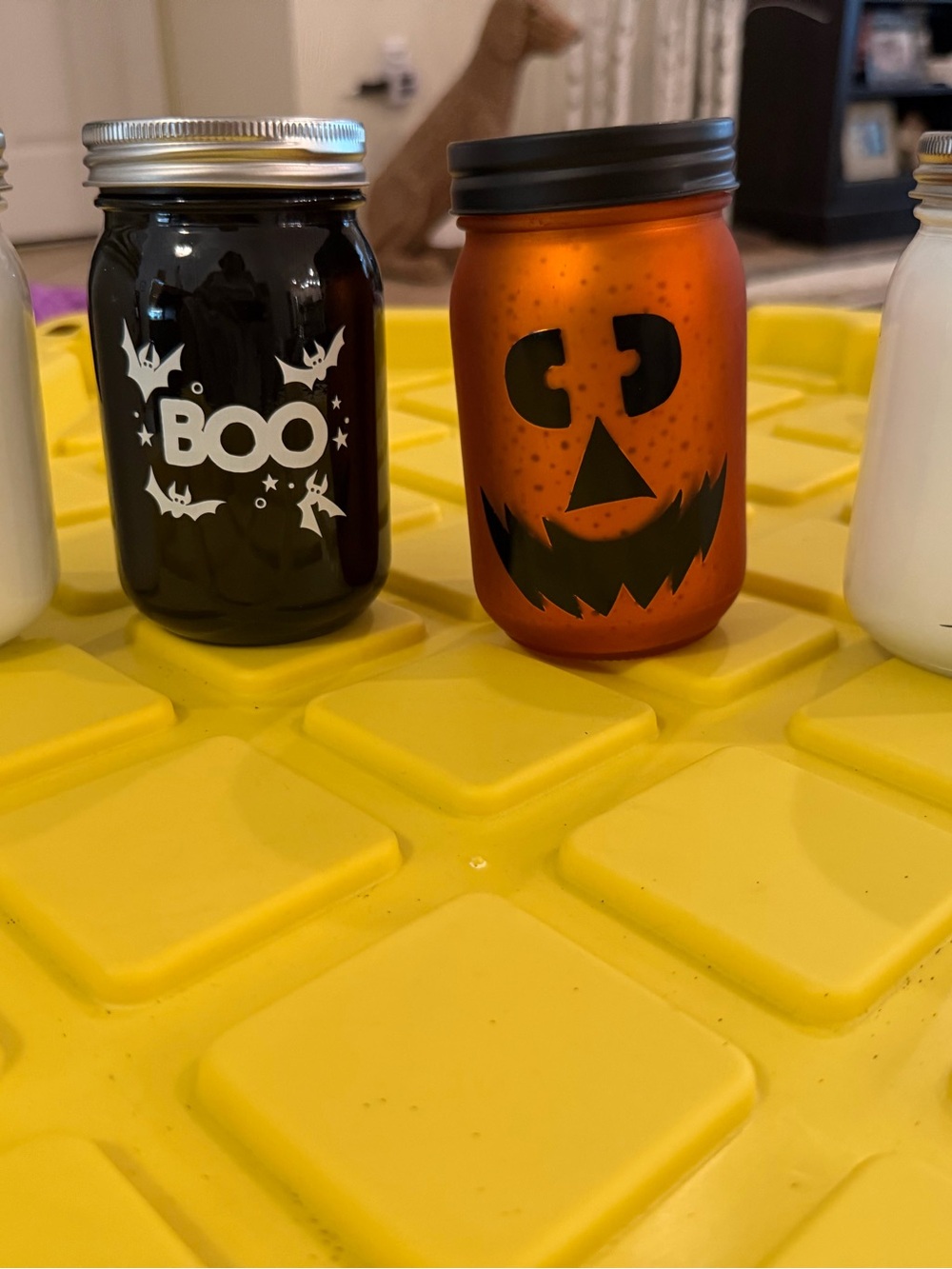 Target Halloween Mason Jar Set - Orange & Black Accent Jars set of 4